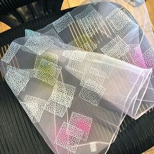 Polka Dots 29”Square Powder Pink Sheer Scarf